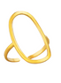 Bague Athena – packshot anneau ovale ajouré – acier inox 316L plaqué or 18K – Oseraa