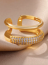 Bague Callisto – packshot double anneau pavé zircon – acier inox 316L plaqué or 18K – Oseraa