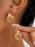 Boucles BOGOTÁ nœud doré portées, profil – Oseraa
