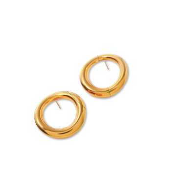 Boucles BORDEAUX anneaux donut, acier inox 18K, fond blanc – Oseraa