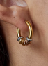 Boucles ISE créoles mix-metal portées, profil – Oseraa