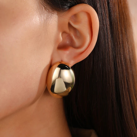 KINDIA | Boucle d'oreille en acier inoxydable doré et argent – minimaliste | Oseraa.com