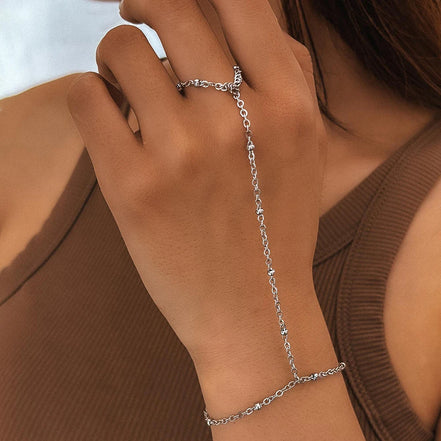 Bracelet Bangkok chaîne main en acier inoxydable argent - o-dace.com