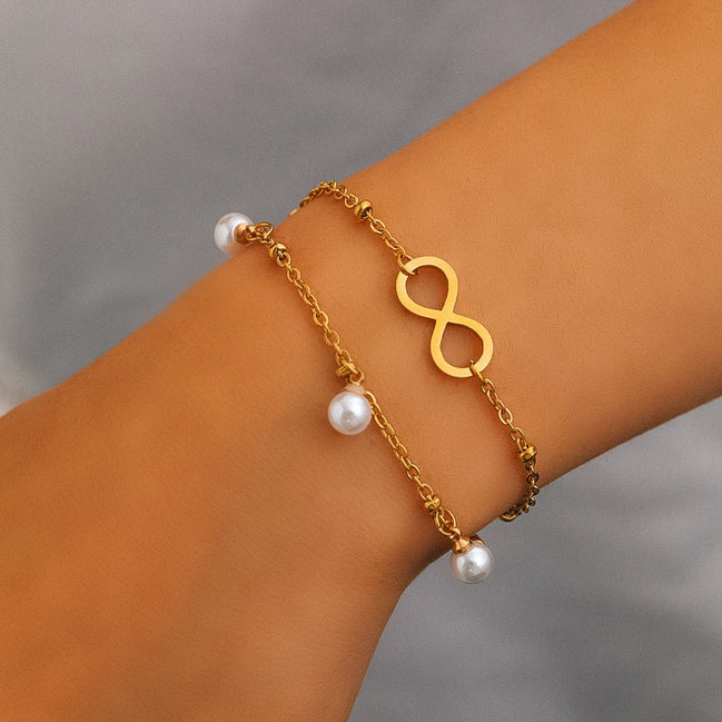 Bracelet Karachi en acier inoxydable doré symbole infini - O-dace.com