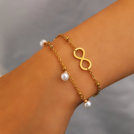 Bracelet Karachi en acier inoxydable doré symbole infini - O-dace.com