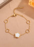 Bracelet Shanghai en acier inoxydable doré motif fleur blanche o-dace.com