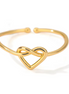 CLÉA | Bague en Acier Inoxydable – Cœur Noué Ajustable, Plaqué Or 18K | Oseraa.com