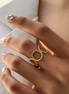VALENTINE| Bague Ajustable – quadruple anneau tressé, acier inox 316L plaqué or 18k | oseraa.com