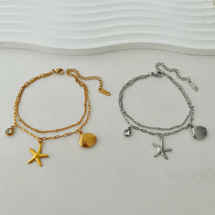 Zoom bracelet Dubai thème bord de mer  doré et argent- o-dace.com