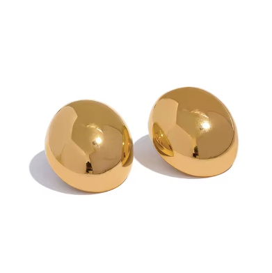 KINDIA | Boucle d'oreille en acier inoxydable doré et argent – minimaliste | Oseraa.com