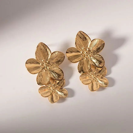 Détails des boucles d’oreilles en acier inoxydable doré, modèle Zanzibar